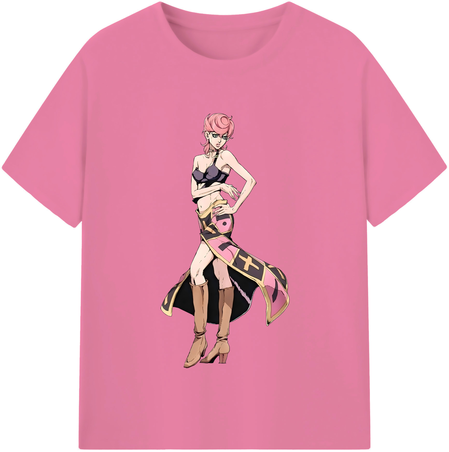 （画像用） ジョジョの奇妙な冒険 トリッシュ?ウナ JoJo's Bizarre Adventure Trish Una 綿100％半袖Tシャツ（フロントプリント）